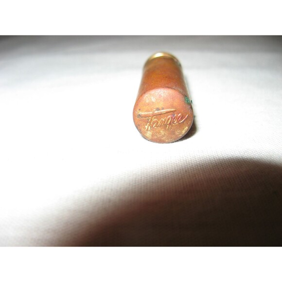 Vintage Tangee Geo W. Luft  Bullet Style Brass Lipstick Case Pink Queen - Picture 3 of 4